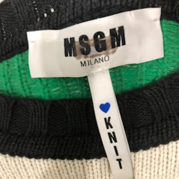 LIMITED EDITION MSGM RARE KNIT PRINT SWEATER SIZE L MADE IN ITALY UNISEX - Picture 3 of 8